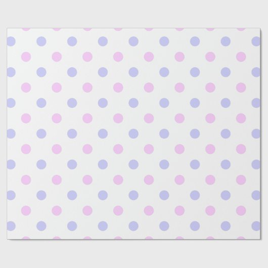 Polka Dot Pattern - Bleek Roze en Bleek Paars Cadeaupapier (Vlak)