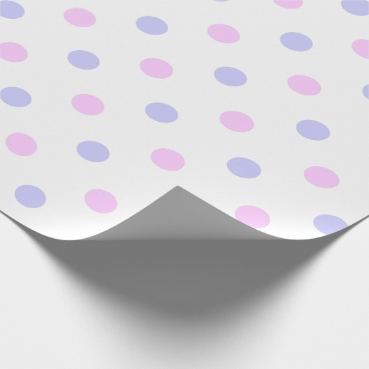 Polka Dot Pattern - Bleek Roze en Bleek Paars Cadeaupapier (Hoek)