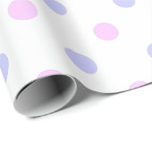 Polka Dot Pattern - Bleek Roze en Bleek Paars Cadeaupapier (Rol Hoek)