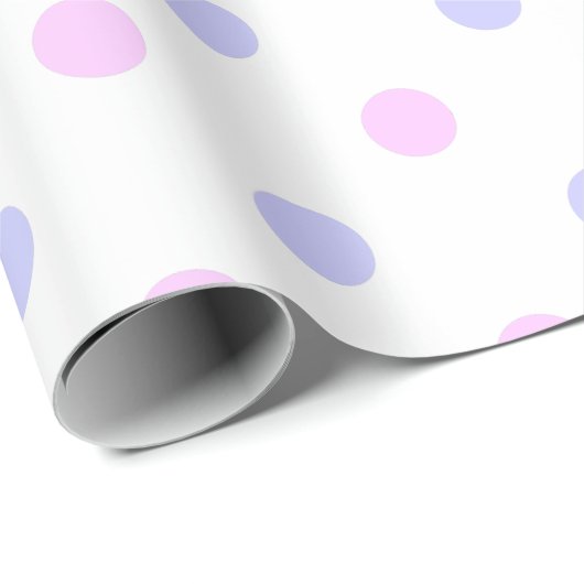 Polka Dot Pattern - Bleek Roze en Bleek Paars Cadeaupapier (Rol Hoek)