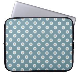 Polka Dot Pattern - Blue Brown Sand Beige Turquois Laptop Sleeve