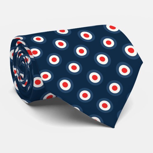 Polka Dot Pattern - Blue Red White Stropdas (Opgerold)