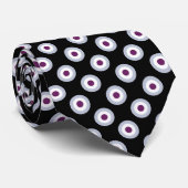 Polka Dot Pattern - Blue Violet Black White Stropdas (Opgerold)