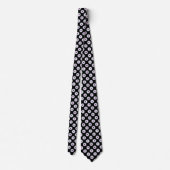 Polka Dot Pattern - Blue Violet Black White Stropdas (Achterkant)