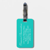 Polka dot pattern genaamd aqua bagagelabel (Achterkant verticaal)