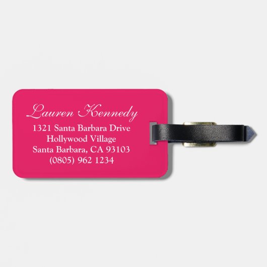 Polka dot pattern genaamd rood bagagelabel (Achterkant horizontaal)