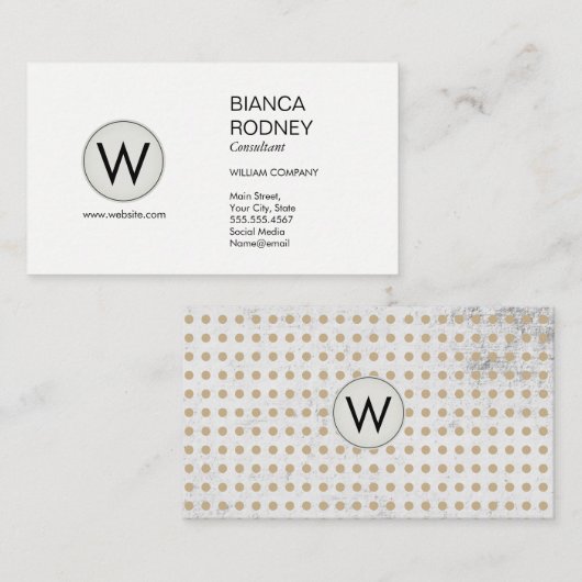 Polka Dot Pattern/Grungy Texture Visitekaartje (Voorkant / Achterkant)