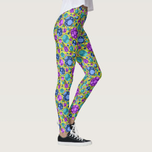 Polka Dot Pattern in Pink Blue Blauwgroen - Leggings