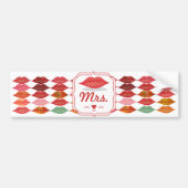 Polka Dot Pattern Lips Mrs Hipster  Bride Bumpersticker (Voorkant)