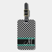Polka Dot Pattern met Monogram Bagagelabel (Voorkant verticaal)