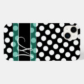 Polka Dot Pattern met Monogram Case-Mate iPhone Case (Achterkant (horizontaal))