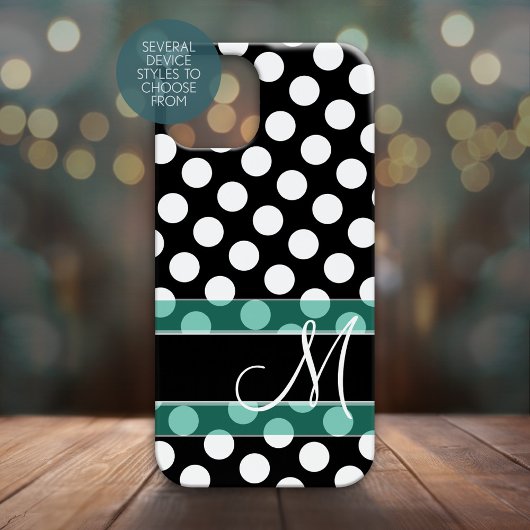Polka Dot Pattern met Monogram Case-Mate iPhone Case