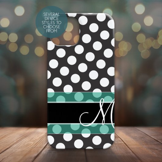 Polka Dot Pattern met Monogram Case-Mate iPhone Case