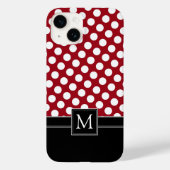 Polka Dot Pattern met Monogram Case-Mate iPhone Case (Achterkant)