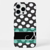 Polka Dot Pattern met Monogram iPhone Hoesje (Achterkant)