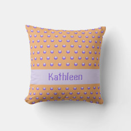 Polka Dot Pattern Modern Blue en Peach Spotted Kussen