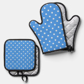 Polka dot pattern ovenwant & pannenlap set (Voorkant / Achterkant)