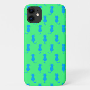 Polka Dot Pattern Pop Art Cat in Blue en Limoen Case-Mate iPhone Case