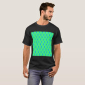 Polka Dot Pattern Pop Art Cat in Blue en Limoen T-shirt (Voorkant volledig)