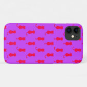 Polka Dot Pattern Pop Art Cat in Red en Lila Case-Mate iPhone Case (Achterkant (horizontaal))