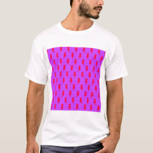 Polka Dot Pattern Pop Art Cat in Red en Lila T-shirt