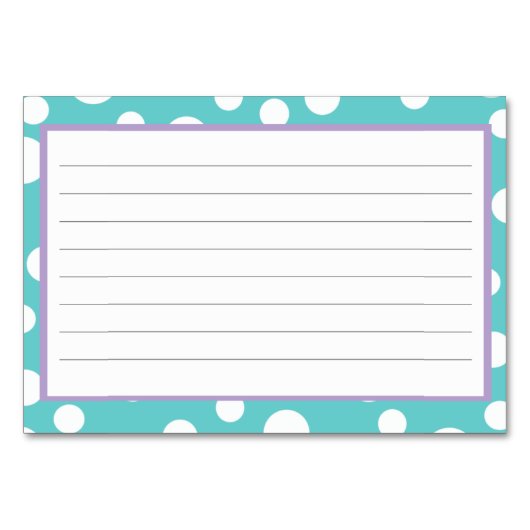 Polka Dot Pattern Recept Kaarten (Achterkant)