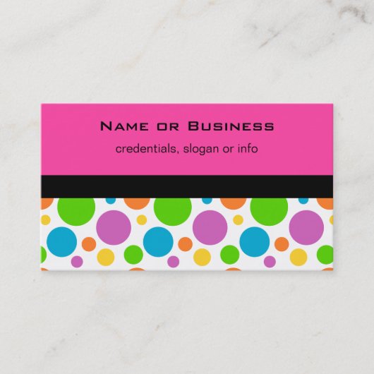 Polka Dot Pattern Trendy Visitekaartje (Voorkant)