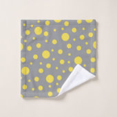 Polka Dot Pattern Yellow Gray Bad Handdoek (Wasdoekje)