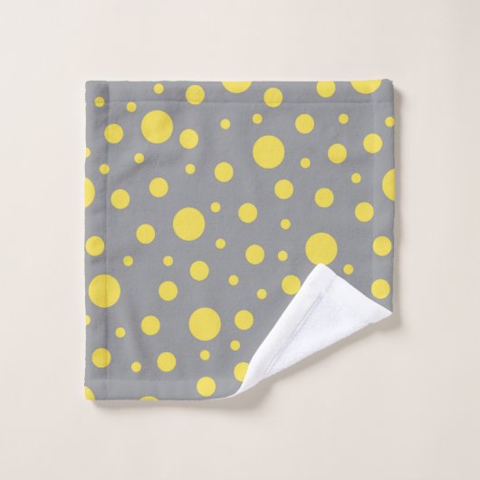 Polka Dot Pattern Yellow Gray Bad Handdoek (Wasdoekje)