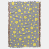 Polka Dot Pattern Yellow Grey Deken (Voorkant Verticaal)
