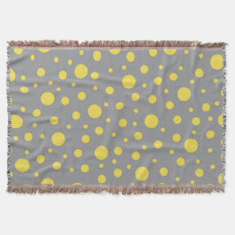 Polka Dot Pattern Yellow Grey Deken