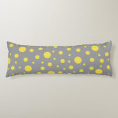 Polka Dot Pattern Yellow Grey Lichaamskussen (Voorkant)