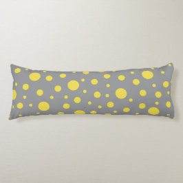 Polka Dot Pattern Yellow Grey Lichaamskussen