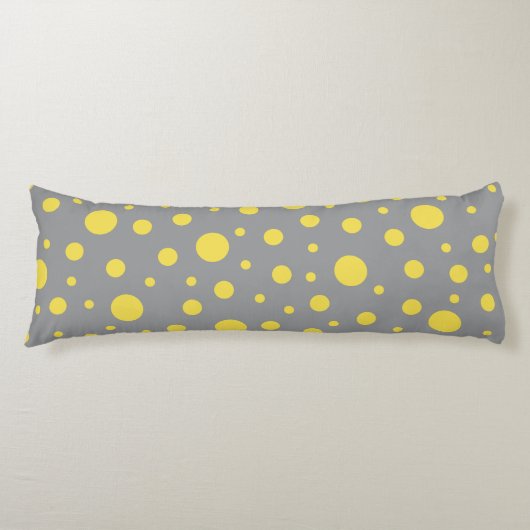 Polka Dot Pattern Yellow Grey Lichaamskussen (Voorkant)