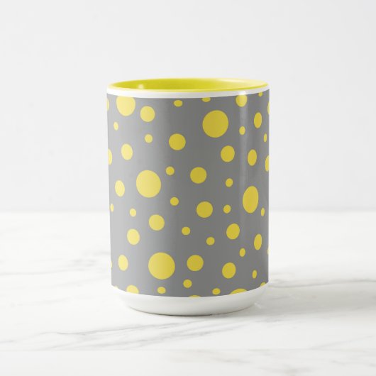Polka Dot Pattern Yellow Grey Mok (Midden)