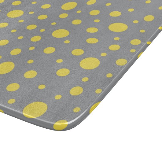 Polka Dot Pattern Yellow Grey Snijplank (Hoek)