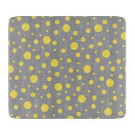Polka Dot Pattern Yellow Grey Snijplank