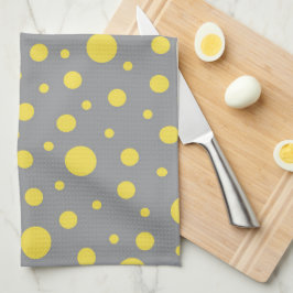 Polka Dot Pattern Yellow Grey Theedoek
