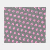 Polka dot paw afdrukken op grijs fleece deken (Voorkant (Horizontaal))