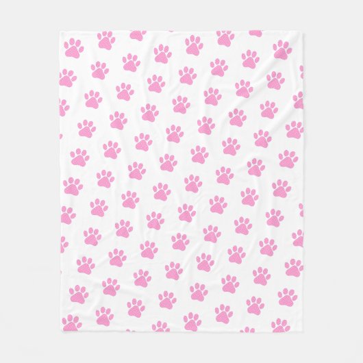 Polka dot paw afdrukken op wit fleece deken (Voorkant)