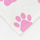 Polka dot paw afdrukken op wit fleece deken (Hoek)