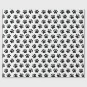 Polka Dot Paw Prints Cadeaupapier (Vlak)