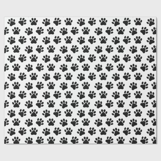 Polka Dot Paw Prints Cadeaupapier (Vlak)