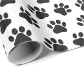 Polka Dot Paw Prints Cadeaupapier (Rol Hoek)