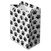 Polka Dot Paw Prints Medium Cadeauzakje (Achterkant Gekanteld)