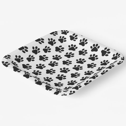Polka Dot Paw Prints Papieren Bordje (Gebogen)