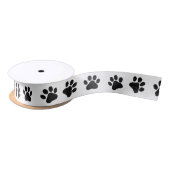 Polka Dot Paw Prints Satijnen Lint (Spoel)