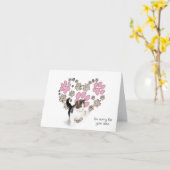 Polka Dot Pawprint Heart for Loss of Pet Cat Kaart (Gele Bloem)