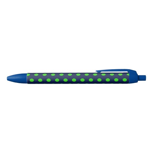 Polka Dot Pennen (Navy Blue & Lime Green) (Bovenkant)