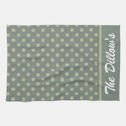 Polka Dot Personalized Hand Towel Sjabloon Theedoek (Horizontaal)